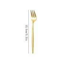 2/4/6/12pcs Gold Stainless Steel Fruit Forks, Suitable For Home Afternoon Tea, Cake, Fruit, Dessert - Gold - View 2