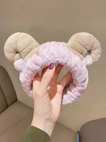 Cat Ears Coral Velvet Face Spa Hairband - Comfortable And Stylish Wash And Make-Up Headband Cute Face Wash Hair Band Plush Headband Wider Non-Slip Face Wash Make Up Anti Wet Hair Sports Face Wash Special Hair Tie Back To School