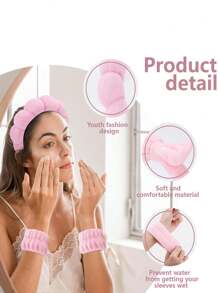 1 pièce/2 pièces/3 pièces Set de bandeaux de spa en forme de nuage, bandeaux et serre-poignets en éponge torsadée douce pour le yoga, les soins de la peau et le maquillage. Bandeaux de lavage du visage de couleur unie pour femmes. Set de bandeaux et serre-poignets de douche pour le maquillage et le lavage du visage. Accessoires pour la tête et les cheveux pour la rentrée scolaire
