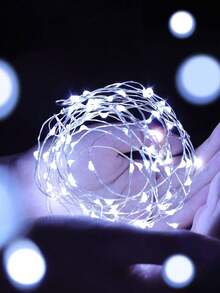 6入 2m 20 LED 銅線串燈,3種燈光模式,含電池,臥室牆面裝飾、戶外花園植物裝飾、婚禮派對裝飾、音樂節裝飾、戶外露營帳篷裝飾 - 銀色 - 查看 7