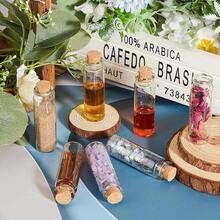 Botellas de pócima con tapones de corcho, pequeños frascos de vidrio DIY, minijars de vidrio transparentes con tapas de corcho, botellas de corcho para exhibición, manualidades, decoración y suministros para fiestas - Multicolor - Ver 10