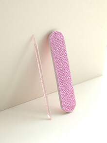 10 包闪光粉色两用一次性迷你指甲锉套装用于美甲打磨抛光缓冲指甲锉块专业美甲套装（粉色）