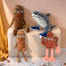 New Tung Tung Tung Sahur Shark, Shan Hai Jing, Interesting Wooden Stick Figure, Teapot Figure, Running Shark Plush Toy, Halloween Prank Figurine, Party Doll, Collectible Doll For Children, Tralalo Shark Figurine