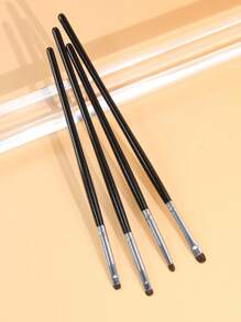 4pcs Precise Horse Hair Eyeliner Brushes, Portable Eye Makeup Kit For Creating Various Eye Makeup Looks, Essential For Daily Commuting