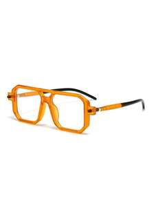 1 副男士时尚方形透明眼镜，多功能配饰 - 無色 - 查看 6