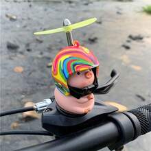 KRAUOPEN 自行车和山地自行车装饰、系带电动自行车和摩托车装饰、可爱猪头盔配件、摩托车车把系带创意装饰、8 球台球创意摩托车配件、送给朋友的生日礼物、自行车和山地自行车车把装饰