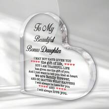 1 Desk Symbol For Rewarding Daughters, Transparent Desktop Decoration, Stepdaughter Gift For Stepmothers Or Stepfathers, Sentimental Home Bedroom Decoration