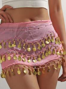 1 Stück Damen Multifarbiger Porträt Metall Taillengürtel, Bauchtanz Accessoire für Bühnenaufführungen, geeignet als Weihnachtsgeschenk