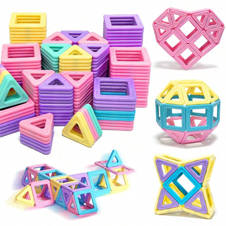 Halloween Decorative Magnetic Building Blocks Toy, Develop Hand-Eye Coordination, Creativity, And Hands-On Skills, DIY Creative Learning Educational Toy, Best Birthday Christmas Gift For Boys And Girls, Random Color (Size: 5.5cm/2.17in And 4.7cm/1.85in)