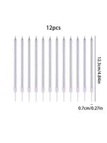 1pc-12pcs Straight Candles Creative Number Candles Cute Bowknot Birthday Candles Holiday Party Anniversary Cake Candles Pink