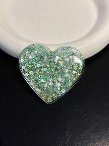 1pc Shiny Heart-Shaped Phone Grip Stand, Expandable Phone Holder, Phone Accessory - Multicolor - View 19