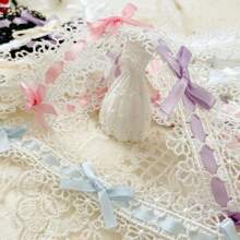 1 pieza 1 Yarda de Cinta Colorida, con Encaje con Lazo, para Manualidades de Ropa, Embalaje de Regalos, Bordado, Tejido, Bordes de Costura, Accesorios de Encaje Decorativos