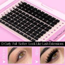 Zanlufly Lash Clusters KIt D Curly Lash Extension Kit Volume Thick Eyelash Extension Kit  Individual Lashes Kit