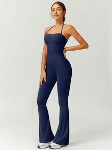 NcmRyu 1 件女士无缝弹性吊带露背收腰塑身运动连体裤