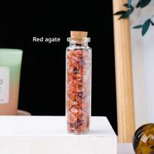 1 Peça Garrafa de Desejo de Pedras Preciosas de Cristal Curativo Natural, , Quartzo Rosa, Ametista, Garrafa à Deriva, Presentes de Casa para o Natal