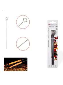 6-8pcs outils de barbecue aiguille de barbecue brochettes rondes brochettes de barbecue, brochettes plates rondes en acier inoxydable, brochettes en acier inoxydable fourchettes de barbecue, brochettes plates brochettes d'agneau, brochettes de barbecue barbecue outils de barbecue en acier inoxydable