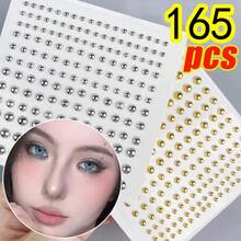 165pcs Non Piercing Fake Nose Lip Sticker Disposable Belly Eyebrow Lip Piercing Jewelry Non Piercied Earring Button Stickers - Face Sticker - View 1