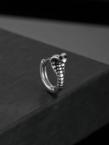 1 pieza Pendiente de acero inoxidable con estilo punk de serpiente para hombres - Plateado - Ver 1