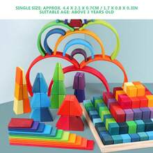 Set de 120 piezas de dominos de madera juguete educativo para aprendizaje temprano bloques de construcción juego familiar de habilidad y creatividad - Multicolor - Ver 2