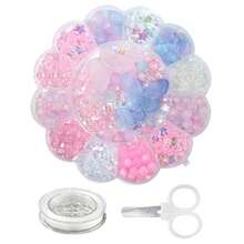 Hộp đựng hạt tròn Acrylic màu hồng 0,6-2,6cm, hạt hoa có thể làm thành vòng tay, vòng cổ, nhẫn, phụ kiện trang sức tự làm, phụ kiện làm trang sức và quà tặng nhỏ - Hộp - Xem 5