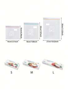 15pcs/20pcs/30pcs Reusable Food Storage Bags, Suitable For Kitchen Vegetables, Fruits, Grains, Multi-Size Fridge Vacuum Seal Bags (Bag Pattern Randomly Sent), Outdoor, Camping