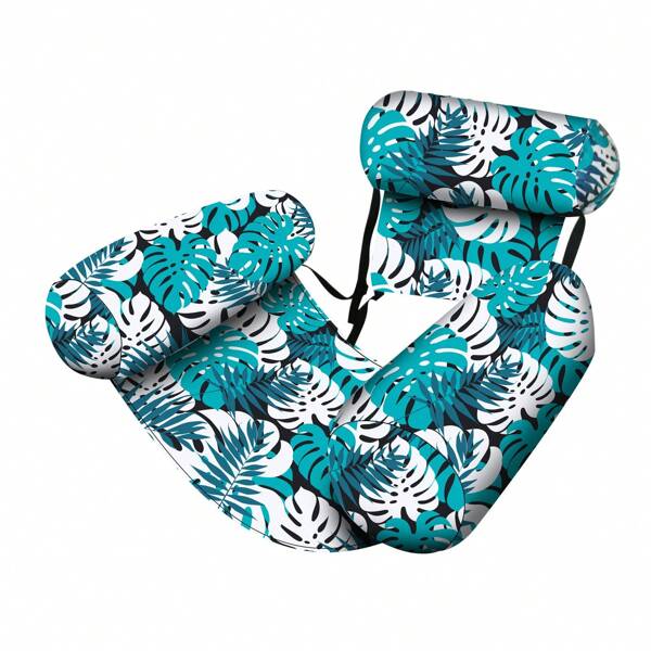 Foldable Double Backrest Floating Chair With Mesh Hammock With Mesh Water Recreational Lounge Chair Floating Bed Sofa Seat Floating Row Maple Leaves