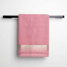 Luxury Bath Towel Set Giant 4 Pieces 100% Cotton Berlin - 鉤針粉紅色和灰色 - 查看 5