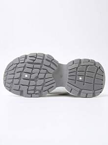 Women's Spring/Autumn New Casual Chunky Sneakers, Mesh Breathable Thick Sole Wedge Heel Leisure Shoes, Lightweight Versatile Fashion Lace-Up White/Gray Casual Sneakers, Suitable For All Seasons