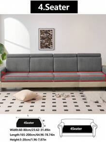 1pc Stretch Sofa Cover, Universal Four Seasons Anti-Slip Anti-Splash Full Wrap Fabric Thicker Sofa Seat Cushion Cover, Machine Washable Sofa Throw Blanket, Dustproof And Dirt-Resistant Home Decor Pet Friendly Protector Fits L-Shaped Sofa And 1/2/3/4 Seater For Bedroom, Office, Living Room