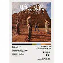 1 件摇滚乐队 Maneskin 音乐专辑 Rush！海报帆布画墙面艺术画个性化北欧房间酒吧俱乐部家居装饰礼物可选画框 - 彩色 - 查看 19