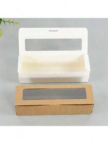 5-Piece Cookie Dessert Boxes, Macaron Cake Bakery Boxes With Clear Windows, Wedding & Birthday Party Favors, Christmas Gift Packaging - Multicolor - View 5