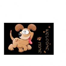 1 pieza Alfombra de alimentación para mascotas con estampado de huellas de perro "Bienvenido a Casa", de secado rápido y fácil de limpiar, para tazón de comida de perro/gato, almohadilla para jaula de mascotas, apta para todas las estaciones