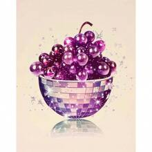 1PC Fashion Pink Disco Lemon Grape Apple Cherry Strawberry Poster Print Fashion Wall Art Picture Decor Frameless Canvas Painting Optional Frame ,Wall Art With Frame