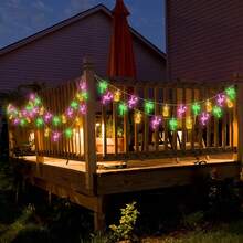 1 件 10/20/30/40 LED 热带火烈鸟菠萝棕榈树灯串夏季热带海滩夏威夷灯电池供电适合家庭派对海滩泳池夏季节日生日卧室装饰 - 暖白光 - 查看 8