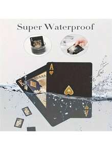 Schwarze Spielkarten, wasserfeste Spielkarten & flexible Pokerkarten mit Box, toll für Partys, Alltag/Weihnachtsgeschenk, grüne Spielkarten