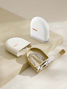 1pc Portable Invisalign & Denture Storage Case - Hypoallergenic Dental Aligner Holder Box With Multiple Compartments, Travel-Friendly Compact Design For Braces, Retainers & Ren's Orthodontic Appliances (No Battery Needed), Nonelectric Organizer - Multicolor - View 2