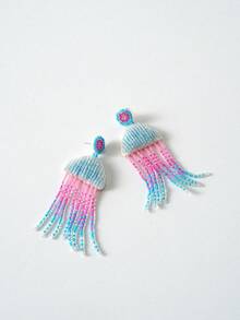 Tropiscape 1对女士时尚手工串珠海龟、海豚、水母吊坠耳环，节日度假氛围礼物，适合休闲放松、海滩、秋季、圣诞节、冬季等各种场合。 - 藍色 - 查看 5