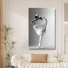 Framed Generic Girls Bedroom Decor Ballet Dancer Wall Pictures For Bedroom Black And White With Pink Poster Decorative Art Canvas Printing For Room Bathroom Bedroom Living Room Decoration - Framed - View 5
