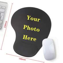 定制照片/Logo鼠标垫，个性化游戏鼠标垫带腕托，可定制图片和文字，符合人体工学设计，适用于电脑/笔记本电脑，可定制办公配件，游戏玩家礼物，男友礼物，生日礼物，父亲节礼物，母亲节礼物，节日礼物，情侣礼物，女友礼物，家居装饰 - 彩色 - 查看 14
