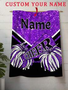 1 Personalized Cheerleader Blanket - Soft Flannel With Custom Name And Text, The Perfect Gift For Cheerleaders. Cheerleading Supplies, Cheerleading Gifts, Suitable For Mother's Day Gifts. - Multicolor - View 2