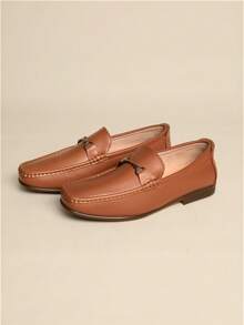 Men's Driving Loafers Slip On Casual Comfortable Dress Leather Shoes For Men Mens Dress Loafers - màu nâu - Xem 6