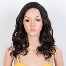 Synthetic Hair Body Wave Wig Full Machine Wigs For Women Loose Deep Wave Hair Wig Cosplay No Lace Full Machine - Tự nhiên & Đen - Xem 4