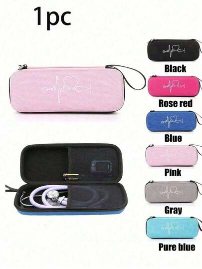 1pc Stethoscope Storage Kit, Travel Carrying Case Portable Stethoscope Storage Box Multifunctional Portable Bag, EVA Bag, Stethoscope Cloth Box, Household Anti-Fall EVA First Aid Kit,Hard Stethoscope Case, EVA Stethoscope Storage Bag With Zipper Closure Portable Hard Carrying Case For Nurse Accessories No Tool Included(Slight Color Difference In Purple Light)