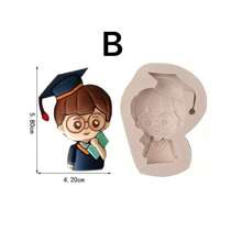 1 Graduation Season, Bachelor's, Doctoral, Boy, Girl, Silicone Baking Mold, Flip Sugar, Cake Mold, Chocolate Decoration Mold