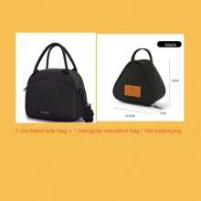 1 pezzo/2 pezzi Lunch box portatile con manico, borsa termica impermeabile e resistente all'olio, borsa bento grande capacità per lavoratori d'ufficio, disponibile come borsa a tracolla e borsa termica, borse estive per alimenti per uso all'aperto, borse per picnic e campeggio, borse per il ritorno a scuola