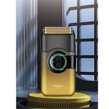 Kemei KM-T389 男士电动剃须刀,旋转式设计,配备两个浮动刀头,干湿两用,IPX7 级防水,旋转式设计,带 LED 显示屏,可修剪胡须,USB Type-C 充电,无线设计 - 彩色 - 查看 8