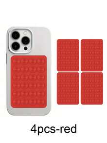 1/4 件硅胶手机粘性手柄，防滑硅胶粘性手机支架，粘性手机壳支架，免提手机配件支架，用于自拍和视频，多功能手机配件，适合所有型号