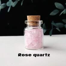 1 Peça Garrafa de Desejo de Pedras Preciosas de Cristal Curativo Natural, , Quartzo Rosa, Ametista, Garrafa à Deriva, Presentes de Casa para o Natal