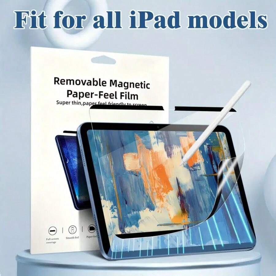 2pcs Reusable Magnetic Paper Screen Protector, Washable, Compatible With 11th/10th/9th/8th/7th/6th/5th/2025 Air/2024 Air/2024 Pro/2022 Pro/2021 Pro/2020 Pro/2018 Pro/Mini6/Mini5/Mini4/Air5/Air4/Air3 (10.2 Inch/11 Inch/10.9 Inch/8.3 Inch/12.9 Inch/9.7 Inch/10.5 Inch/13 Inch), Anti-Scratch, Ultra-Clear, Compatible With Apple Pencil, Anti-Glare Sensitive Touch, Office/Drawing, Air8 2026/ Air13 2026/ 12th 2026