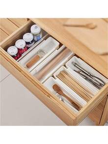 1/2 Stücke Ausziehbare Besteck Aufbewahrungsbox, Schubladen Organizer Set, ausziehbare Schublade Ablage, Schubladenaufbewahrungsbox für Schlafzimmer, Bad, Küche, Büro, zum Organisieren von Kochgeschirr, Geschirr & Dekorationen für Alltag/Feiertage/Raumdekoration - Weiss - Übersicht 9